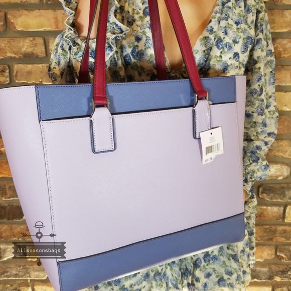 Kate Spade Lavender Purple Laptop Tote LARGE LILAC - Picture 4 of 6